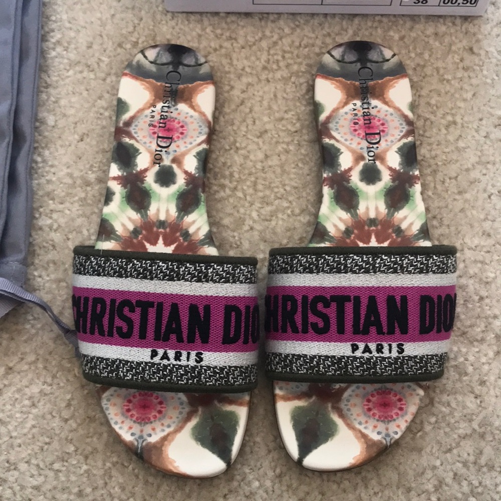 Christian Dior DWAY MULE IN EMBROIDERED COTTON